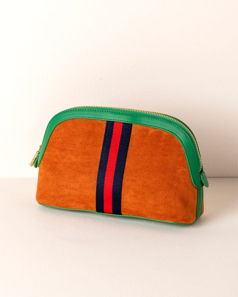 Front of a size One Size Blakely Zip Pouch in Rust by Shiraleah. | dia_product_style_image_id:307718